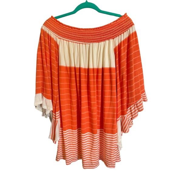 VaVa by Joy Han Womens Off the Shoulder Tunic Dress Bell Sleeve Size XS Orange - Picture 1 of 5